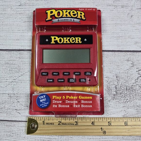 RecZone Poker 5 Games in 1 Handheld Model CP2076 New In Box - Picture 5 of 5